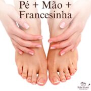 Francesinha nas mãos e pés para visual harmonizado.